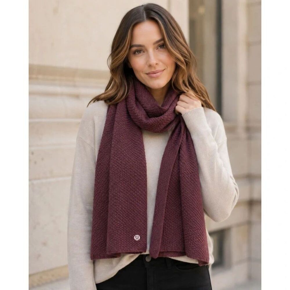 Lululemon All Ease Scarf Maroon Knit Stretchy